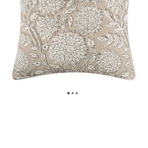 New Levtex Adare Floral Block Print Throw Pillow in Taupe and White